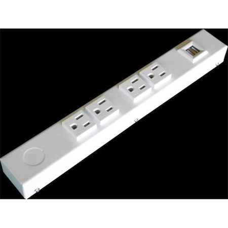 X1 Power Strip, USB, 5-15R, Hardwire, 0 ft., White HRU104VW